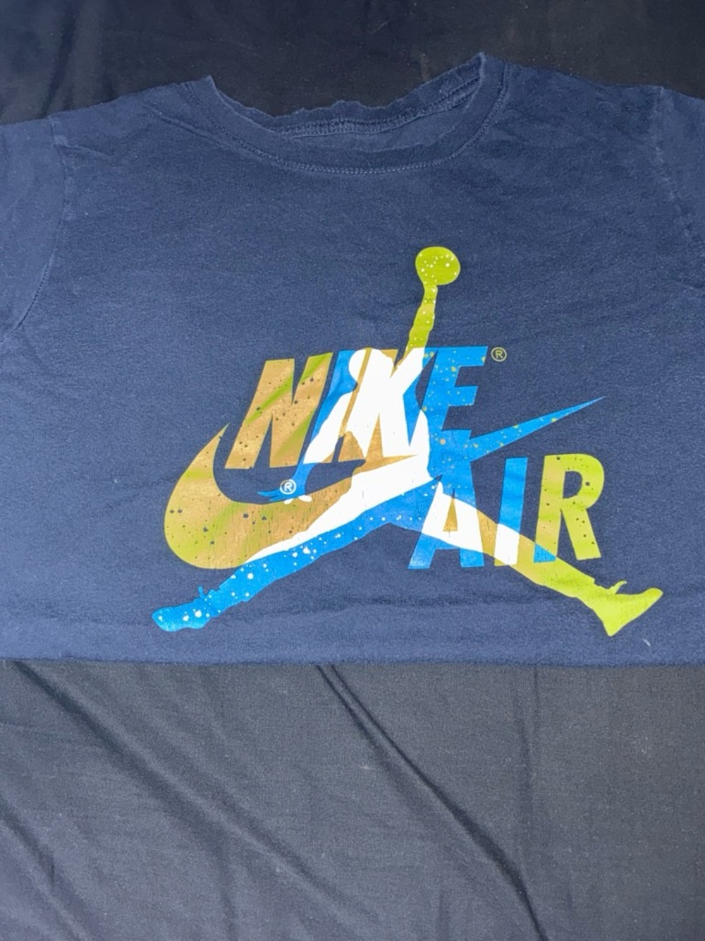 Nike Navy Blue Tee with Multicolor Nike Air Graphic